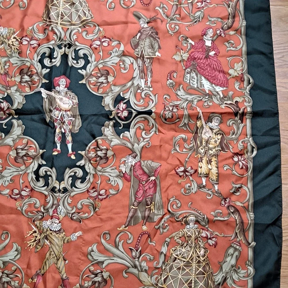 Les Fetes Du Roi Soliel Unbranded Polyester Scarf 35x35 Inches